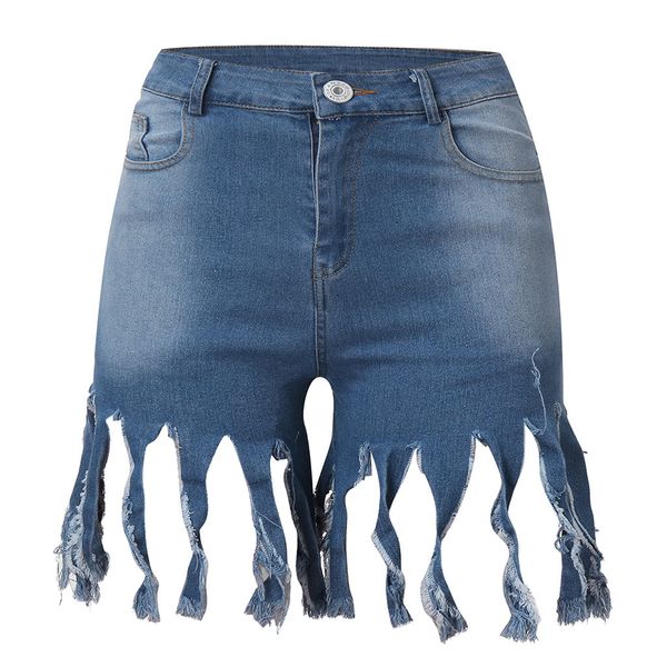 

shorts jeans new women summer short jeans denim female pockets wash denim tassel pants clothing, Blue
