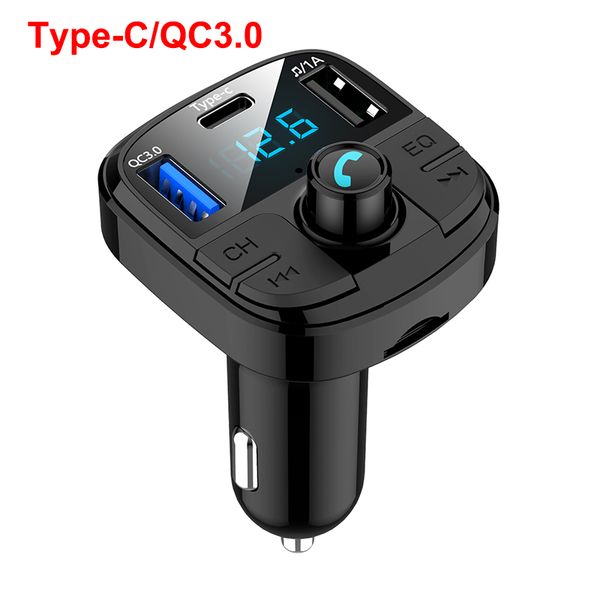 

patchsky bluetooth 5.0 with qc3.0+type-c port car kit handswireless mp3 for car fm transmitter, support u disk/tf playback