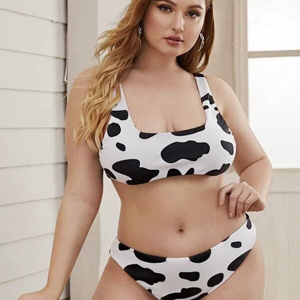 

2020 new large split swimsuit foreign trade item amazon bikini black and white color matching swimsuit wholesale, White;black