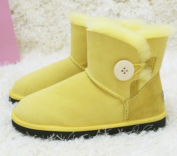 

australia classic boots women winter boots natural fur real wool snow genuine sheepskin leather ankle warm shoes, Black