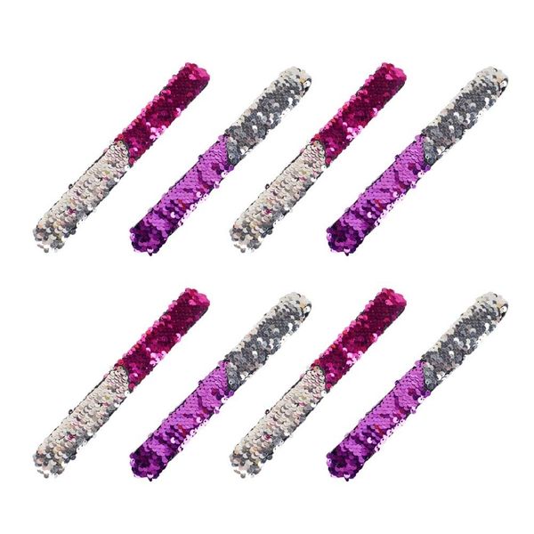 

24pc double colors party wrist strap portative durable sequin slap bracelets for decor party favors, Golden;silver