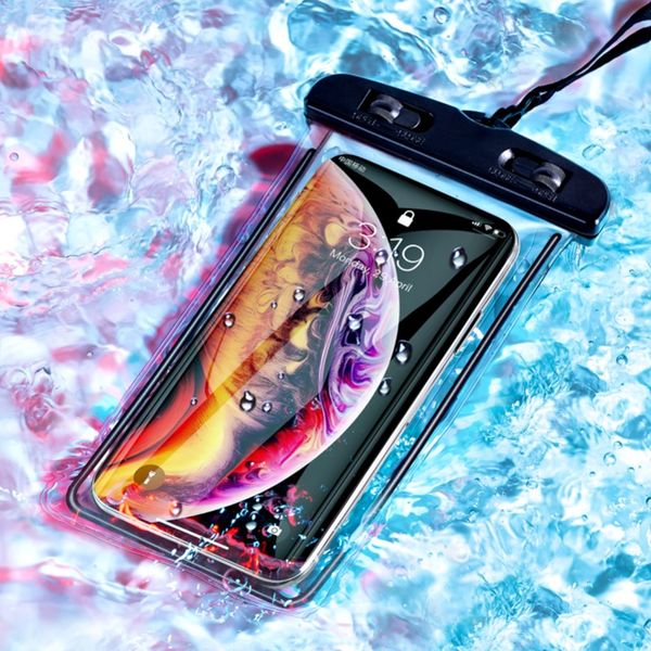 Il caso all'ingrosso universale impermeabile per iPhone XS Max XR X 8 7 6 Plus Samsung S10 S9 S8 copertura Prova dell'acqua del sacchetto sacchetto del telefono mobile