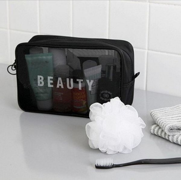

mesh women portable makeup bag multifunction organizer cosmetic bag travel neceser toiletry bags girl necessaire make up bags