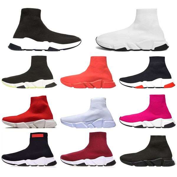 

good quality luxury designer casual sock shoes speed trainer black red blue triple black fashion brand socks boots sports sneaker breathable