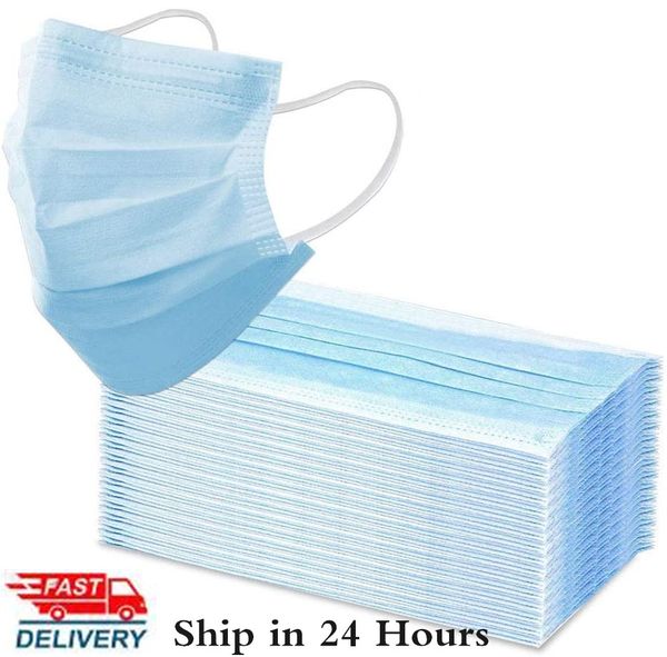 

быстрая доставка 3-слойная маска для лица рот маски нетканые одноразовые антипылевые meltblown тканевые маски earloops маски в наличии