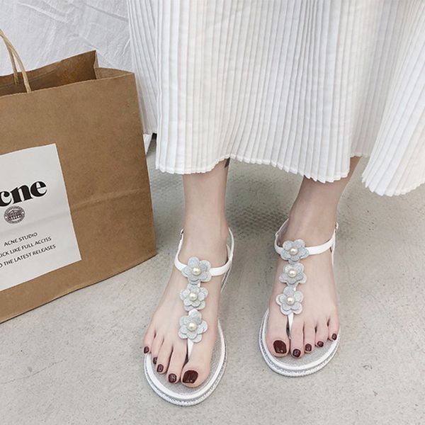 

woman sandals female rhinestones slippers summer flat sandals women fashion open toe buckle wedding shoes, Black