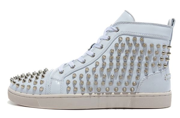 

2020 fashion luxury sneakers chaussures men women platform fitness casual bottom spikes rivets rhinestone crystal red sport shoes 36-46 cs09, Black