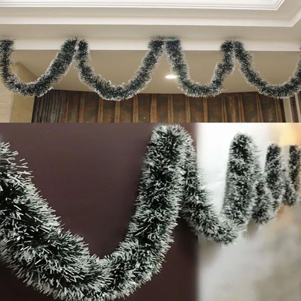 

200cm christmas tree ornaments ribbon garland white dark green cane tinsel party supplies colorful christmas decoration bar