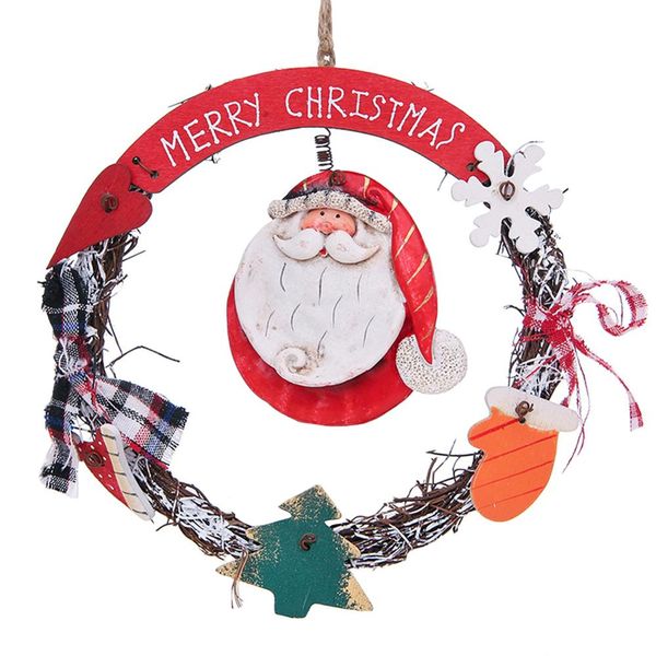 

christmas ceramic doll wreath pendant ornament red santa claus enamel wreath