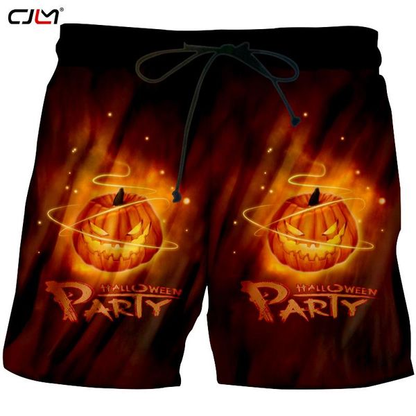 

cjlm хэллоуин творческий человек эластичный пояс карманные шорты пламя тыквы 3d полиэстер мужская одежда печатные горячие продажи, White;black