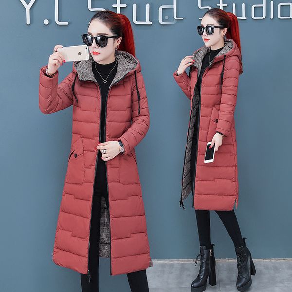 

long cotton-padded clothes women's 2019 new style cross border cotton coat fashion slim fit reversible korean-style winter over, Blue;black