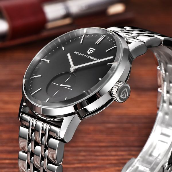 Pagani Design Luxury Brand Fashion Casual Mens Watches из нержавеющей стали Простые кварцевые бизнес -часы Relogio Masculino