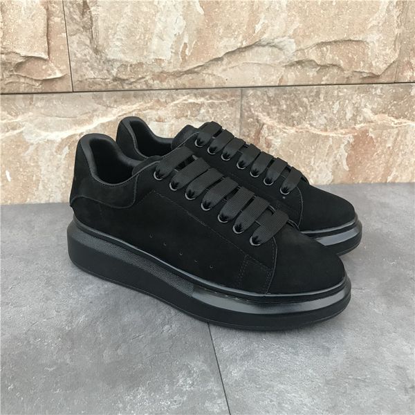 

europe station 2020 new calfskin breathable thick bottom muffin shoes all kinds of lovers' high matte leather women's sports sho, Black