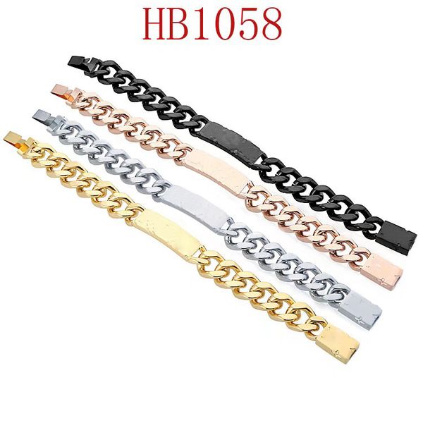 

designer men's bracelets stainless steel iced out bracelets designer bracciali chain bracelet for women male drop shipping, Golden;silver