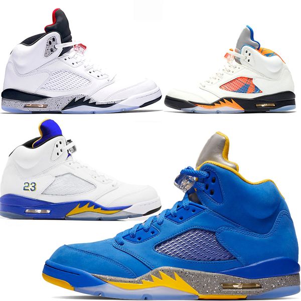 

спортивные кроссовки 2019 fashion trophy room 5s голубые мужские дизайнерские спортивные кроссовки 5 laney белый цемент металлик черный желт