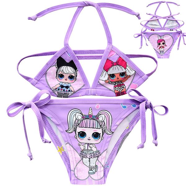 

swim suit girls swimwear 2020 new lol bikini girl swimsuit toddler kids children's cartoon beach wear cute bandage bathing suit