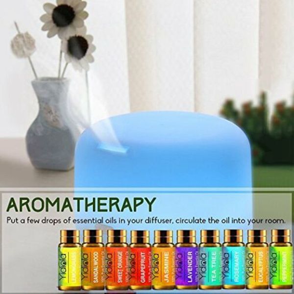 

yidiola 5ml 10pcs pure essential oils set with gift box lavender tea tree sandalwood jasmine diffuser massage aromatherapy oil