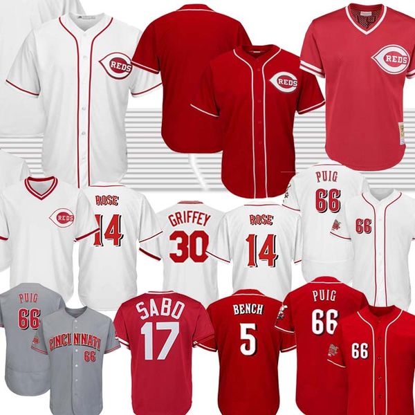 

Cincinnati Jerseys Reds 66 Yasiel Puig 5 Bench 19 Joey Votto Ken 30 Griffey Jr 11 Barry Larkin 17 Chris Sabo Baseball Jersey