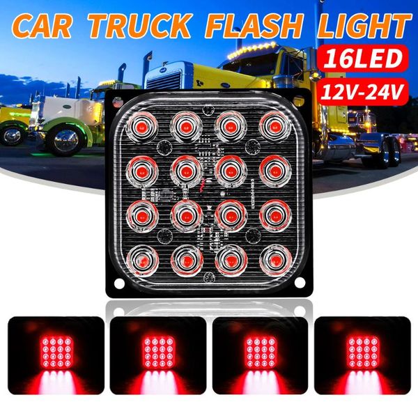 

truck strobe light 12v-24v 6500k 6 led square flash ultra thin shockproof