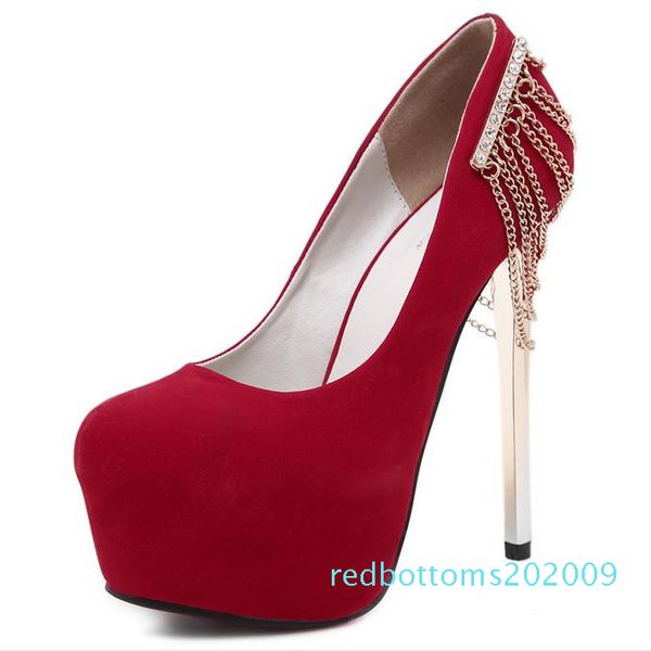 

2016 black gold chain rhinestone shoes women high heels red wedding shoes prom gown dress shoes 14.5cm size 34 to 40 r09