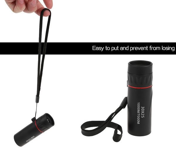 

pddhkk mini 30x25 zoom monocular telescope with wrist strap hd 10x scope optical green film for travel handheld objective lens