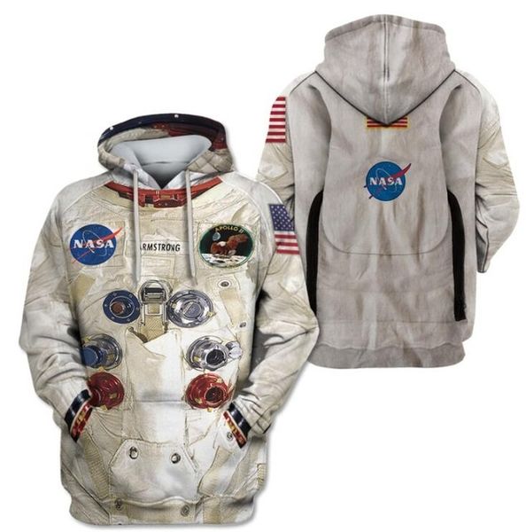 

new 3d armstrong space suite hoodie sweatshirt men women hoodies casual sweatshirt cute coseplay astronaut spacesuit hoodie y429, Black