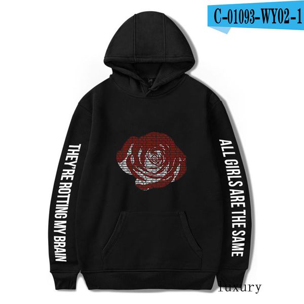 

men women hoodie cross-border spot for new american singer juice wrld printing fashion for mens and womens loose hooded sweater t5, Black