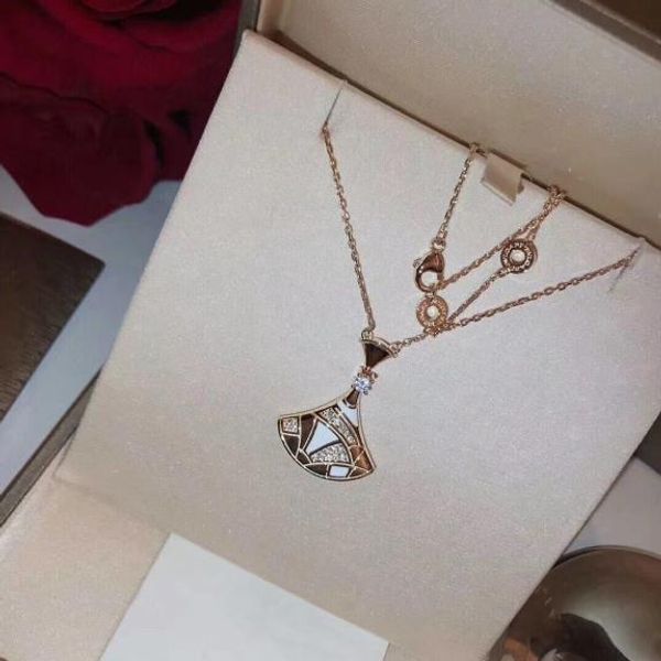 

enamel skirt diamond s925 silver wild designer necklace luxury designer jewelry women necklace