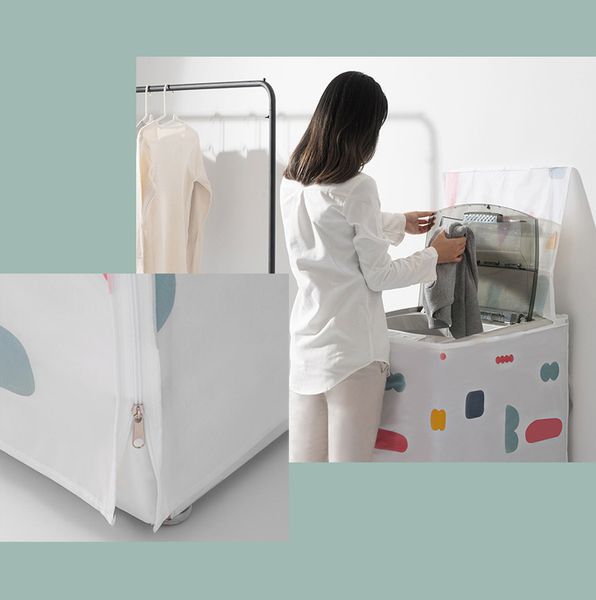 

home clothes laundry dryer automatic turbine roller washing machine cover sunscreen waterproof antidust dustproof cover gadgets