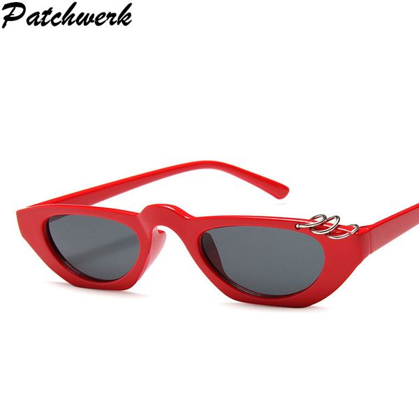 

retro cat eye sunglasses women small lenses 2018 eyewear ladies cateye triangle vintage sun glasses for female, White;black