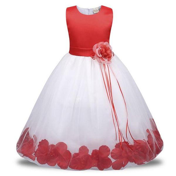 

baby flower girl children costumes for kids party princess wedding dresses girls clothes for girl teenager evening dress, Red;yellow