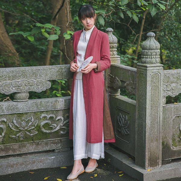 

китайский стиль женщин ретро пальто g145, Tan;black