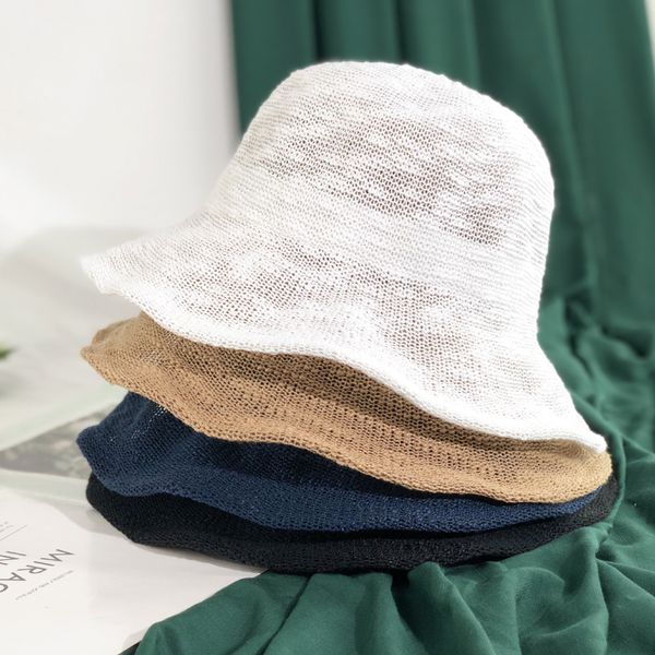

2019 summer short brim women bucket hats ourdoors travel casual sun protector hat korea all match caps dome collapsible 56-58cm, Blue;gray