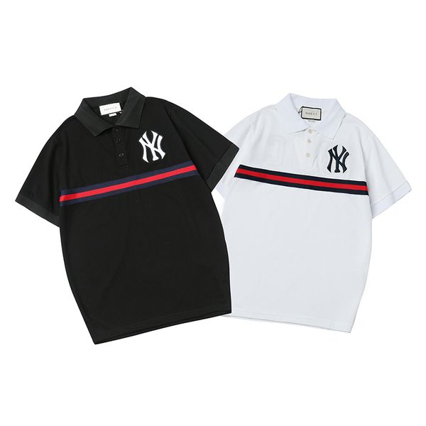 

summer mens designer polos shirt with letters fashion brand polos for men short-sleeved luxury clothing s-2xl, White;black