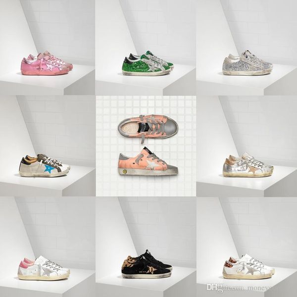 

Italy deluxe brand white golden pink uper tar de igner hoe goo e leather neaker low men and women port ca ual hoe flat tenni