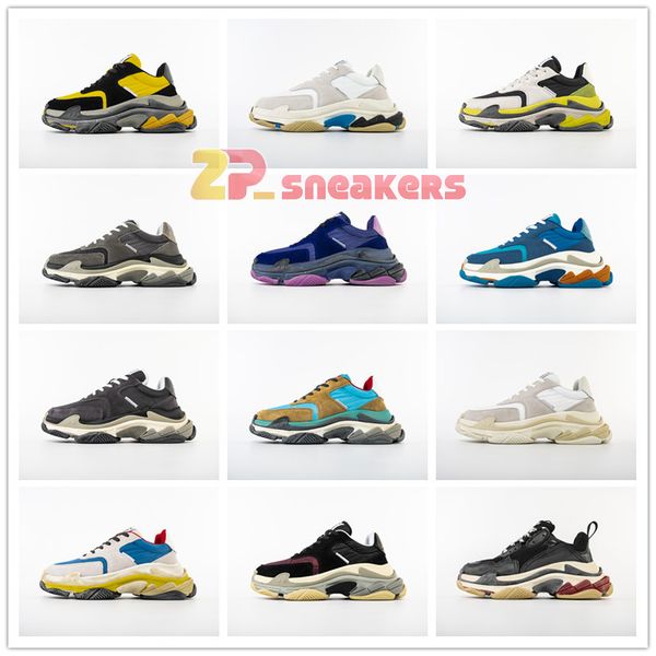 

2020 тройной дизайнер paris 17fw тройной кроссовки для мужчин, женщин черный красный белый зеленый повседневный папа обувь теннис увеличиваю, Black