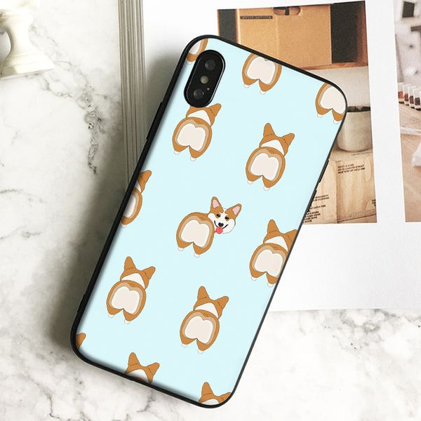 

capa luxury funny corgi bass phone case for iphone 11 pro xs max xr 8 7 6s plus 5 se case soft black tpu silicone cover.