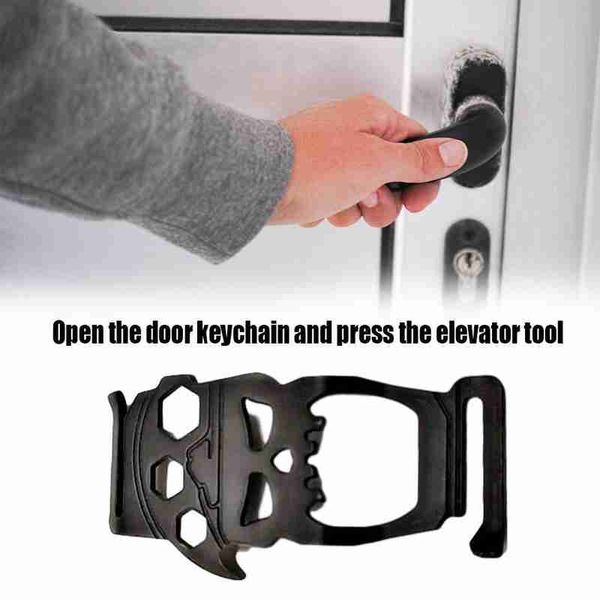

antigerm contactless opener keychain hygiene no touch tool elevator button drawer handle isolation hand protective equipment, Silver