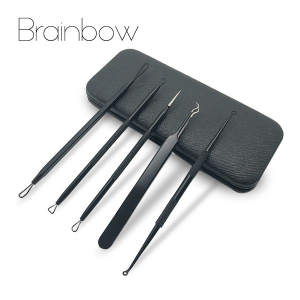

brainbow 5pcs/bag acne needle set pore spot cleaner blackhead&blemish pimples removers blackhead tweezers face skin care tools