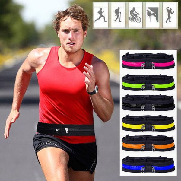 

singie/dual pocket running belt adjustable waist bag for outdoor sports