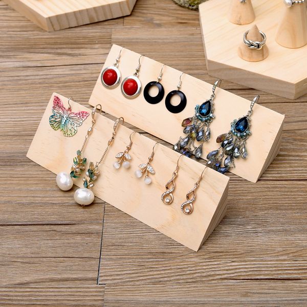 

[ddisplay]creative standing earrings jewelry display pine personalized earring display holder wooden earrings organizer display, Black
