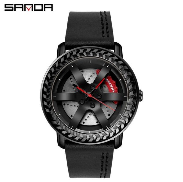 

sanda new watch men's watch fashion wheel student belt watches, Slivery;brown