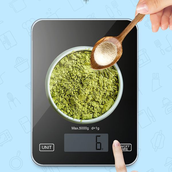 

digital kitchen scale food scale 11lbs/5kg - ultra slim, multifunction,tempered glass easy to clean, large display press profess