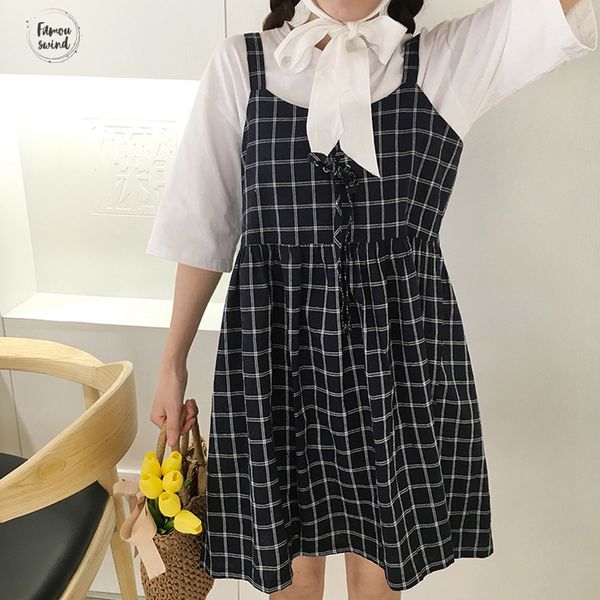 

опрятные платья лето стиль симпатичные свободный свободный плед простой выше колена match женский tank перевозка груза падения хорошее качес, Black;gray