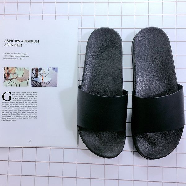 

men and women summer indoors and outdoors wear couples home bathroom bath anti-slip cute household with sandals, Black
