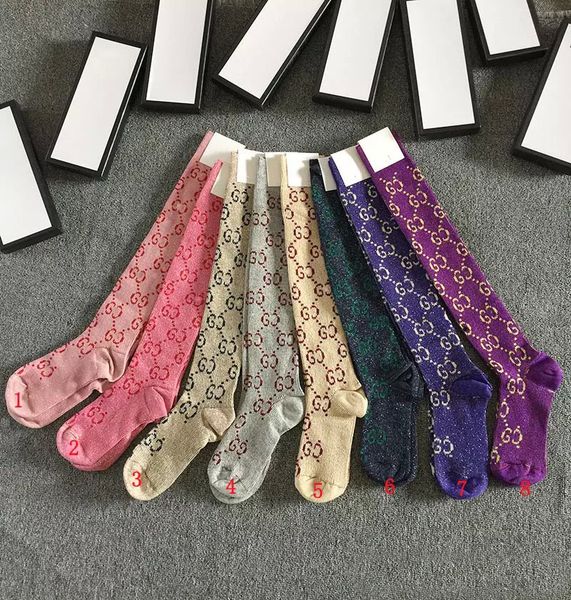 

1 pairs/box women stockings g letter jacquard golden silk knitted ladies socks hight quality stockings 15 colors with gifts box, Black