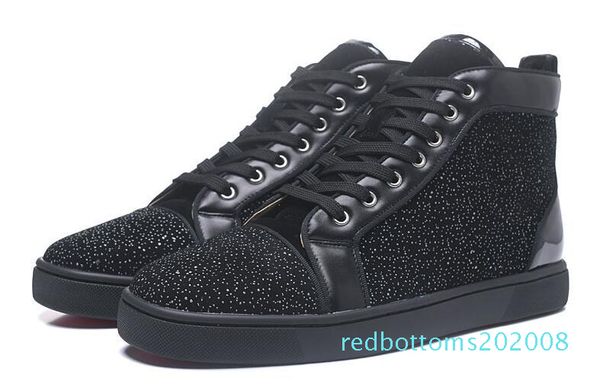 

spikes high red bottom pik pik women men luxury designer flat casual red sole autumn winter casual 08r, Black