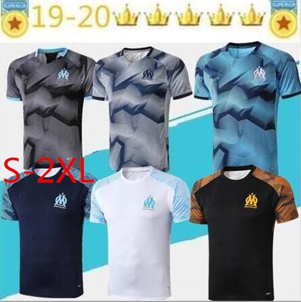 

new 19 20 olympique de marseille soccer sportswear maillot de foot 2019 20 borussia football polo shirt size s-2xl, Black