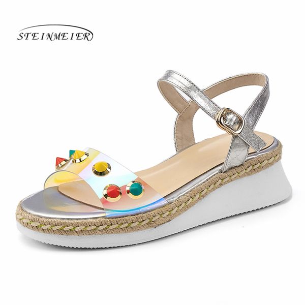 

steinmeier flat sandals women shoes gladiator open toe buckle soft sandals female casual women's flat platform beach shoes, Black