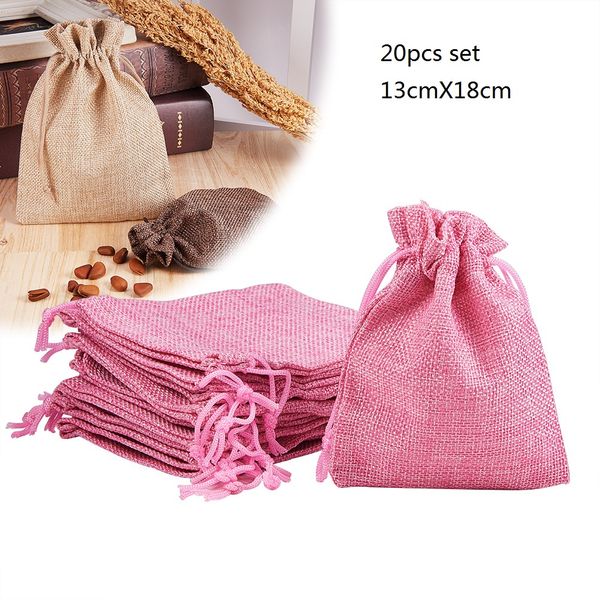 

13x18 см 20 шт. ткань сумки для упаковки ювелирных изделий небольшой подарочный пакет сумка для хранения шнурок мешок бусины серьги ожерелье, Pink;blue